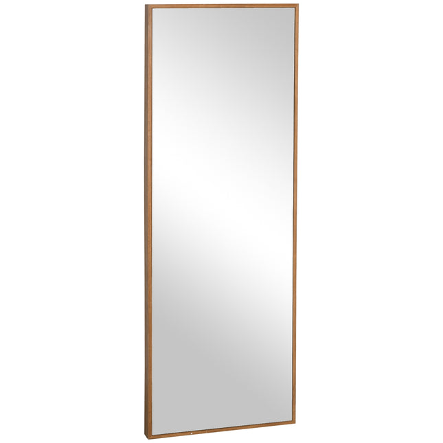 Wall mirror 125x45 cm - Wooden frame, natural finish