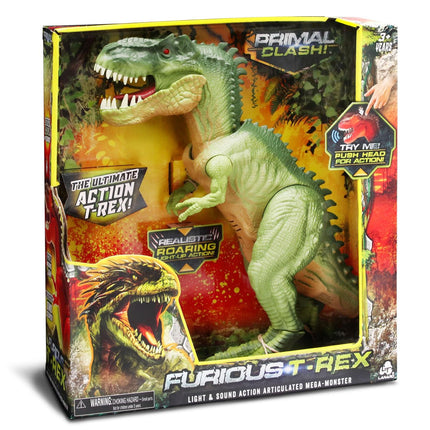Įsiutęs tiranozauras-reksas (T-Rex) - žaislas vaikams, interaktyvūs riaumojantys garsai