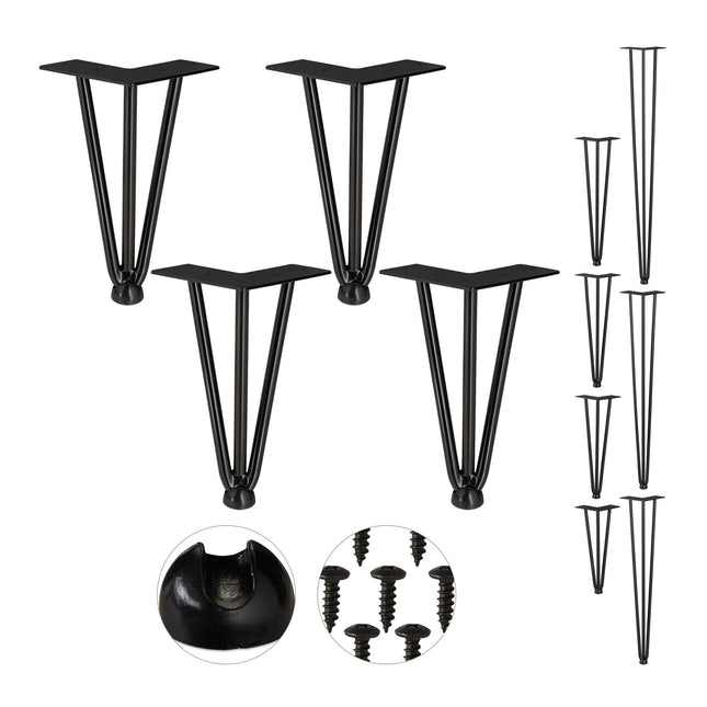 Furniture leg hairpin set of 4