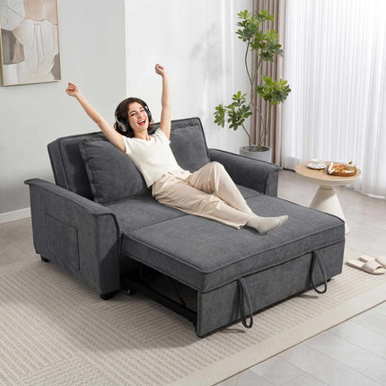 Futono sofa-lova, reguliuojamas atlošas, 2 sėdimos vietos, tamsiai pilka, 2 pagalvės