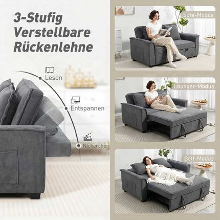 Futono sofa-lova, reguliuojamas atlošas, 2 sėdimos vietos, tamsiai pilka, 2 pagalvės