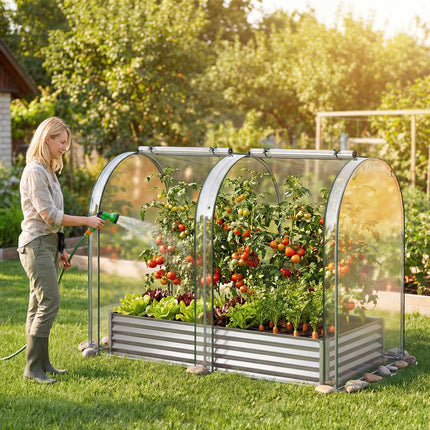 Cinkuota pakelta sodo lysvė 6x3x1 pėd. su PVC uždanga