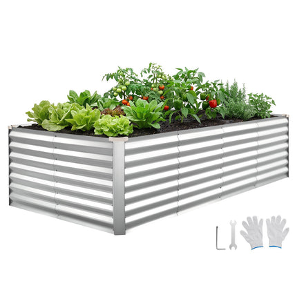 Galvanized Raised Garden Bed 8x4x2 Ft, Alu-Zinc Kit