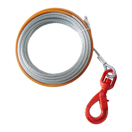 Galvanized Steel Winch Cable 3/8 in x 75 ft, Swivel Hook