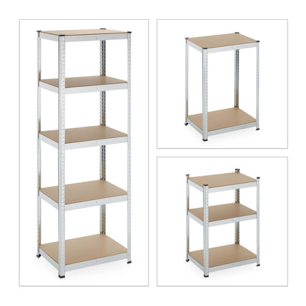 Galvanized shelves for heavy loads with 5 levels
