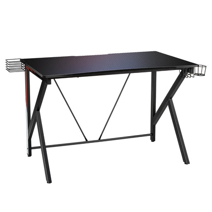 Žaidimų stalas 115 x 73 cm, K formos rėmas, puodelių laikiklis, daiktadėžė