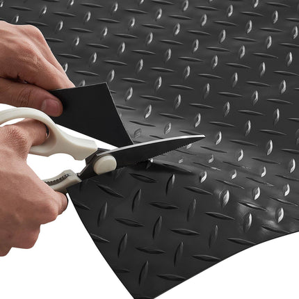Garage Floor Mat Roll 4x7 ft, 2.2mm PVC Diamond Plate
