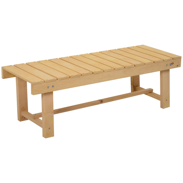 Sodo Suoliukas Dvivietis Suoliukas Pagamintas Iš Tvirtos Medienos, Kaimiško Stilo Sodo Baldai, Natūralaus, 110X38X35Cm