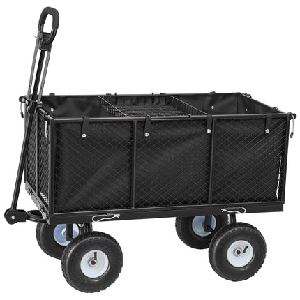 Garden Cart 1200 lb, Steel Utility Wagon, 10-Inch Tires