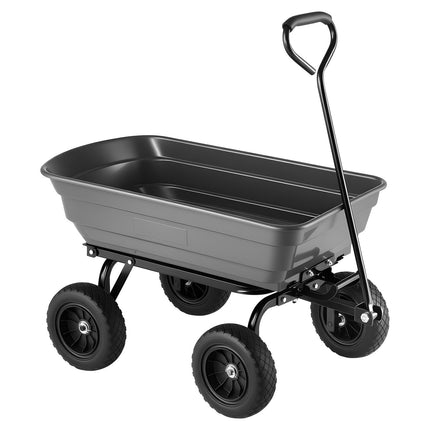 Garden Dump Cart 272 kg Poly, Quick-Dump, Swivel Wheels