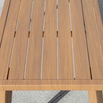 Garden furniture in 3 parts with chaise longue and table
