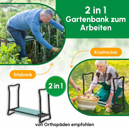 Sodo klūpėjimo atrama ir sėdynė, sulankstoma, EVA putos, 150 kg keliamoji galia