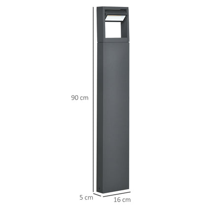 Outdoor garden bollard, warm LED, adjustable, IP65
