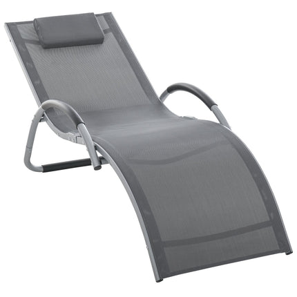 Ergonomic aluminum garden chair with cushions, grey