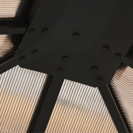Sodo paviljonas, 3x3m, vakarėlių palapinė, šoninės panelės, PC stogas, aliuminis, tamsiai pilkas