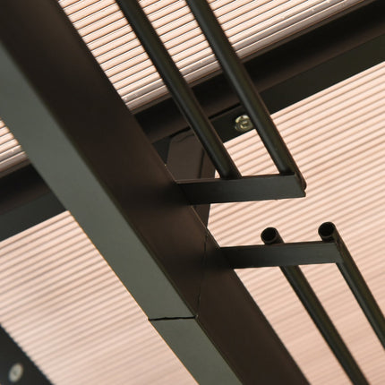 Sodo paviljonas, 3x3m, vakarėlių palapinė, šoninės panelės, PC stogas, aliuminis, tamsiai pilkas