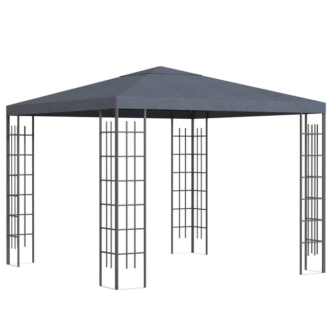 Sodo paviljonas 3x3m Stabilus paviljonas Sodo palapinė, Šventinė palapinė, Renginių palapinė, Plienas, Poliesteris, Pilka