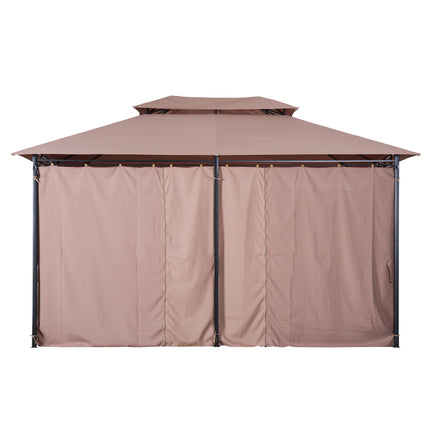 Sodo paviljono vakarėlių palapinė, sodo palapinė, dvigubas stogas, 3x4m, chaki spalvos