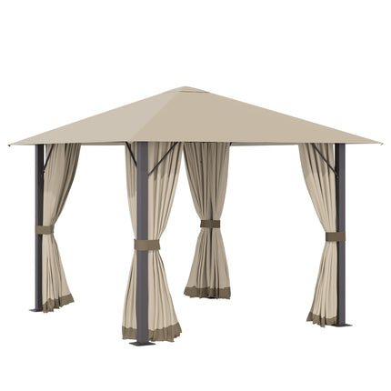 Sodo paviljono paviljonas 3 x 3 m, sodo palapinės stogas su ventiliacijos angomis, šventinė palapinė su 4 šoninėmis panelėmis, atsparus oro sąlygoms, aliuminis, poliesteris