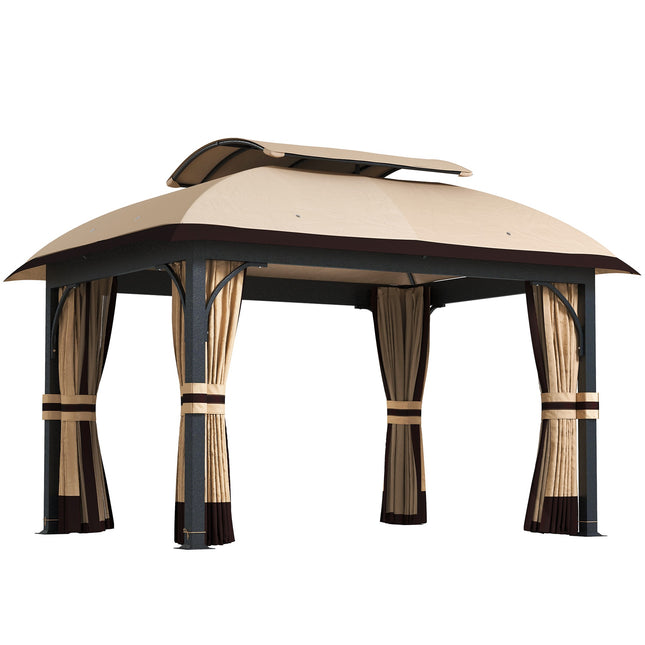 Sodo paviljonas su dvigubu stogu, apsauga nuo UV spindulių, 13 m²