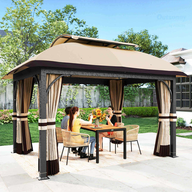 Sodo paviljonas su dvigubu stogu, apsauga nuo UV spindulių, 13 m²