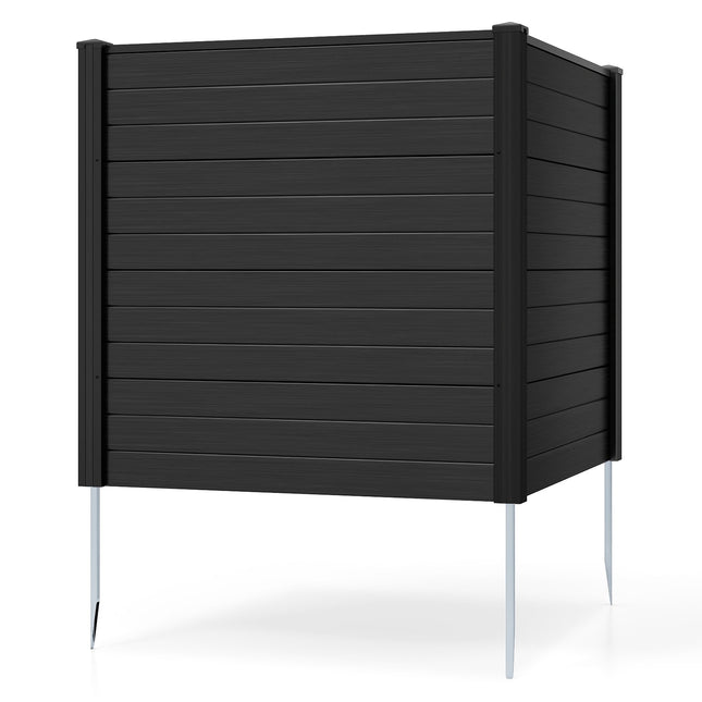 Sodo tvoros plokštės, 123x123 cm, juodos, PVC