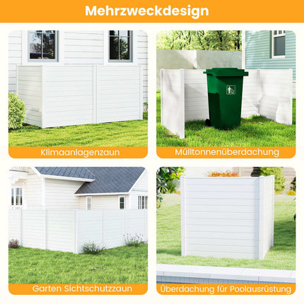 Sodo privatumo tvoros plokštės, 123x123 cm, baltos, PVC