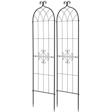 Garden Rose Trellis, 2-Pack Steel 180 x 52.5 cm