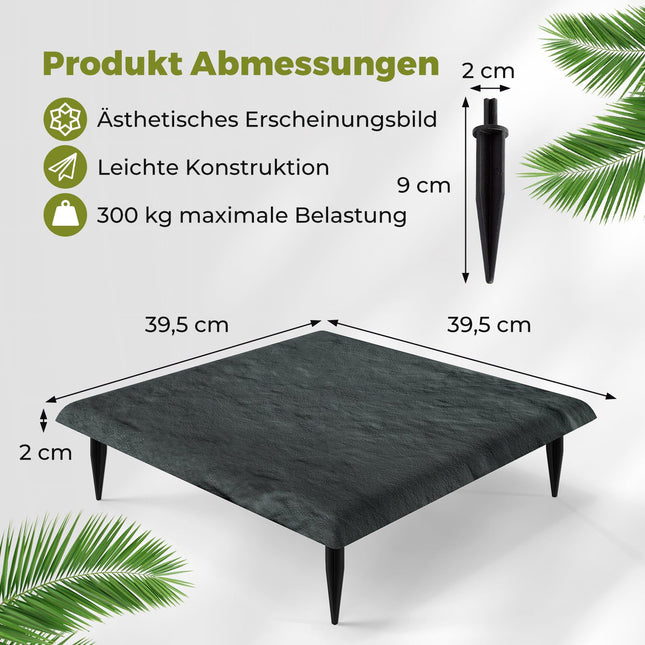 Sodo laiptelių rinkinys, 8 dalys, 39,5 cm, pilkas