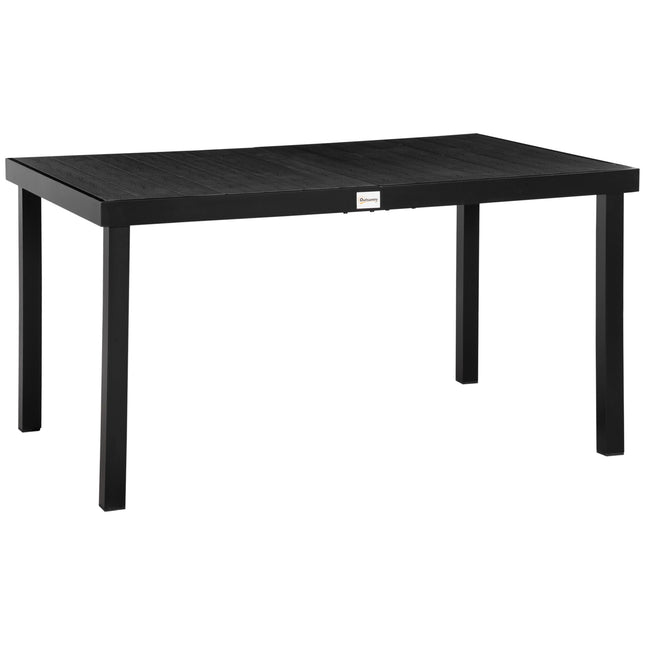 Outdoor dining table for 6, easy-care aluminium, black