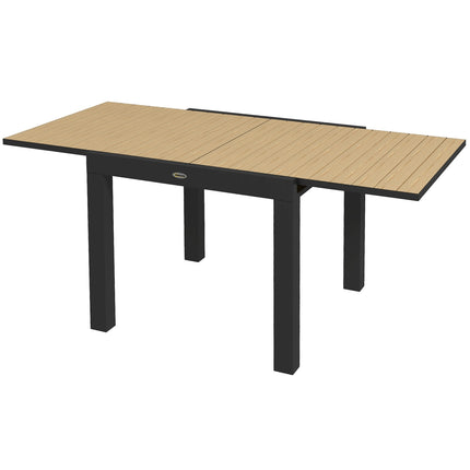 Sodo stalas, valgomojo stalas 6 asmenims, terasos stalas, išskleidžiamas balkono stalas, gali išlaikyti iki 70 kg, aliuminis, geltonas, 81/162 x 80 x 75 cm