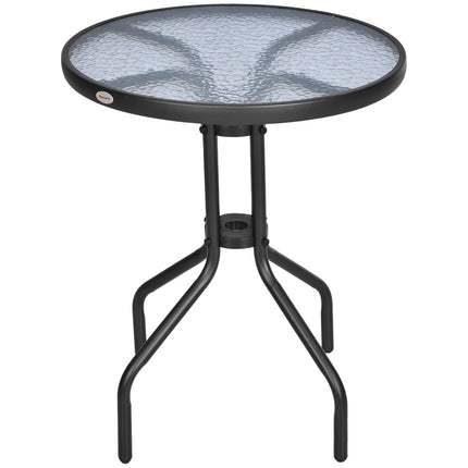 Sodo stalas, apvalus, balkono stalas, metalinis, apsauginis stiklas, Ø60 x 70 cm, sodo balkonas