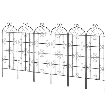 Garden Trellis, 71 x 20 in, Rustproof Metal, 6-Pack