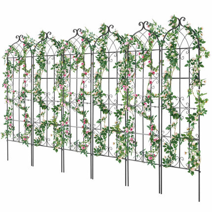 Garden Trellis, 71 x 20 in, Rustproof Metal, 6-Pack