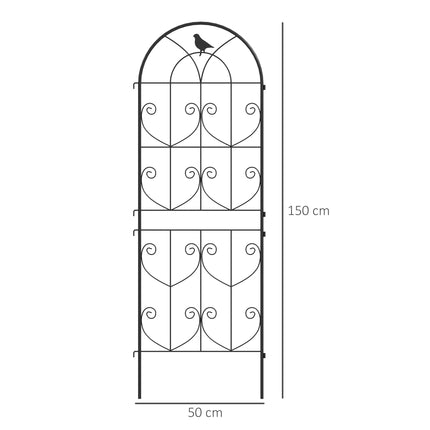 Sodo grotelės su paukščių raštu, metalinės, 50x150 cm, 2 vnt. pakuotėje