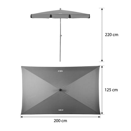 Sodo skėtis 220 cm, reguliuojamas, su apsauga nuo UV spindulių