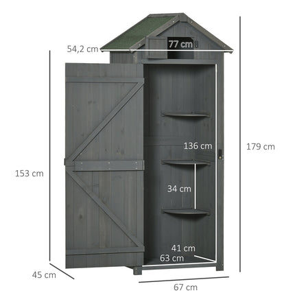 Sodo spintelė, sodo sandėliukas, įrankių sandėliukas, įrankių sandėliukas su lentynomis, asfalto stogas, langas, mediena, pilka + žalia, 77 x 54,2 x 179 cm