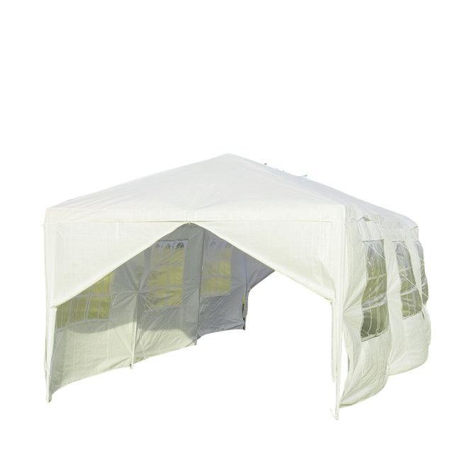 Sodo paviljonas 3x9m vakarėlių palapinė sodo palapinė su UV apsauga, balta