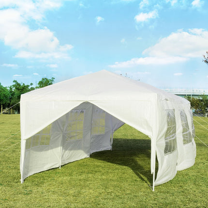 Sodo paviljonas 3x9m vakarėlių palapinė sodo palapinė su UV apsauga, balta