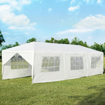 Sodo paviljonas 3x9m vakarėlių palapinė sodo palapinė su UV apsauga, balta