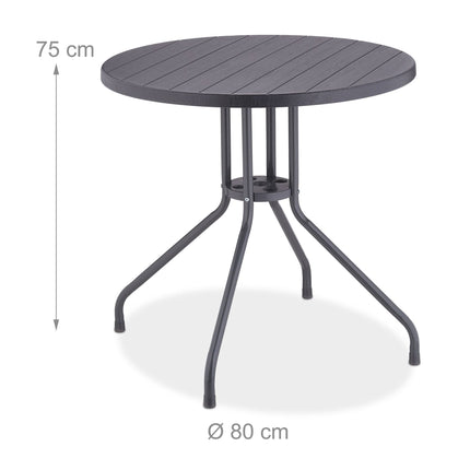 Garden table in grey wood look