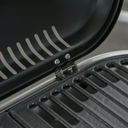 Gas grill BBQ Cart, foldable 2 burners, stainless steel