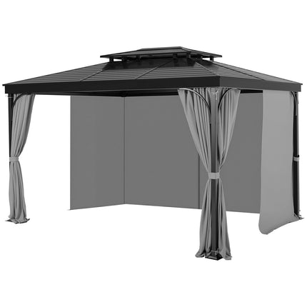 Gazebo Privacy Curtains 10x10, 4-Panel Zipper, Gray
