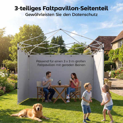 Pavėsinės šoninių sienų komplektas, 3x3m, UPF 50+ Oksfordo audinys