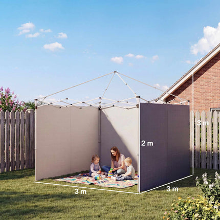 Pavėsinės šoninių sienų komplektas, 3x3m, UPF 50+ Oksfordo audinys