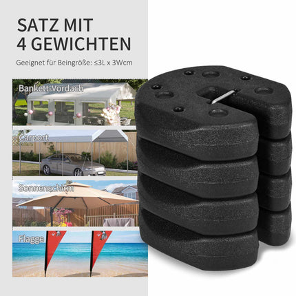 Pavėsinės svarmenų rinkinys, 4 x 3 kg cemento užpildyti inkarai
