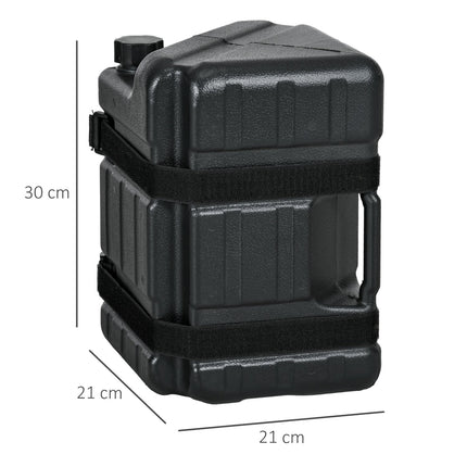 Pavėsinės svarmenų rinkinys, 4 pėdos, užpildomi vandeniu/smėliu, HDPE, juodi