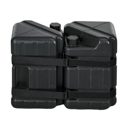 Pavėsinės svarmenų rinkinys, 4 pėdos, užpildomi vandeniu/smėliu, HDPE, juodi
