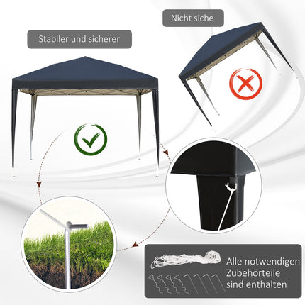Pavėsinė apie 3x3 m, atspari vandeniui, stabili, žiemai atspari iššokanti sulankstoma paviljonė, apsauga nuo UV spindulių, sulankstoma vakarėlių palapinė, sodo palapinė su krepšiu, sodo paviljonas stovyklavimui, sodas, juodas