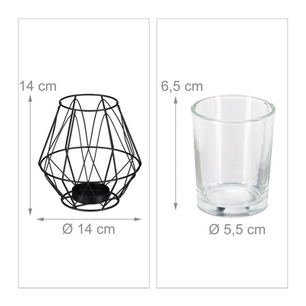 Geometrinis arbatinės žvakės laikiklis